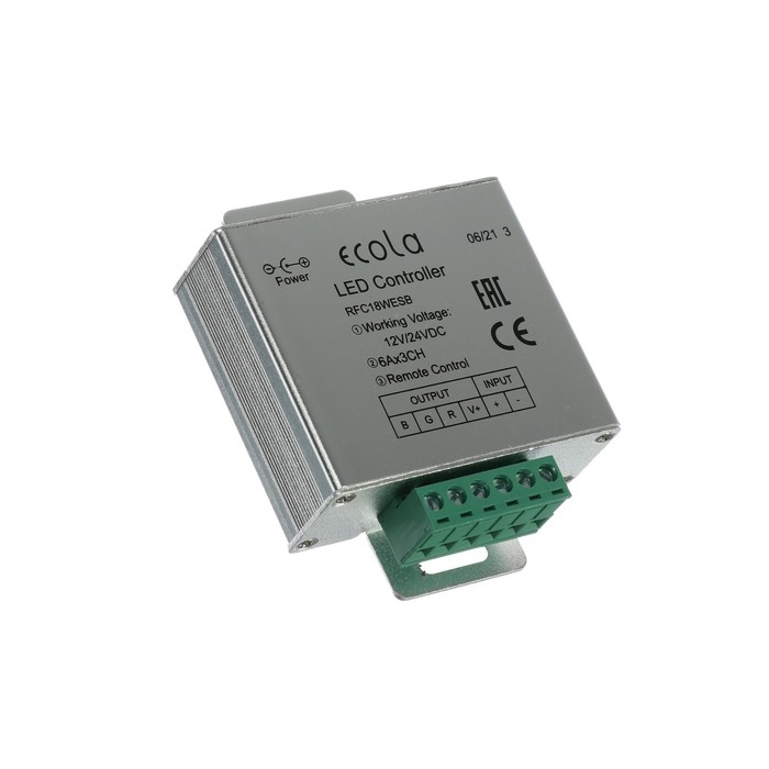 Контроллер Ecola для RGB ленты, 12 – 24 В, 18 А, пульт ДУ, белый Контроллер Ecola для RGB ленты, 12 – 24 В, 18 А, пульт ДУ, белый