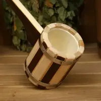 Ковш - черпак для бани и сауны, 300 мл, 50 см, деревянный, с пластиковой вставкой, &laquo;Добропаровъ&raquo;