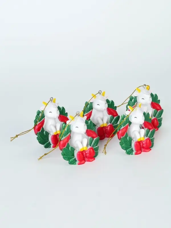 Елочная игрушка, полистоун &laquo;Козлик в венке&raquo;, 5 шт.