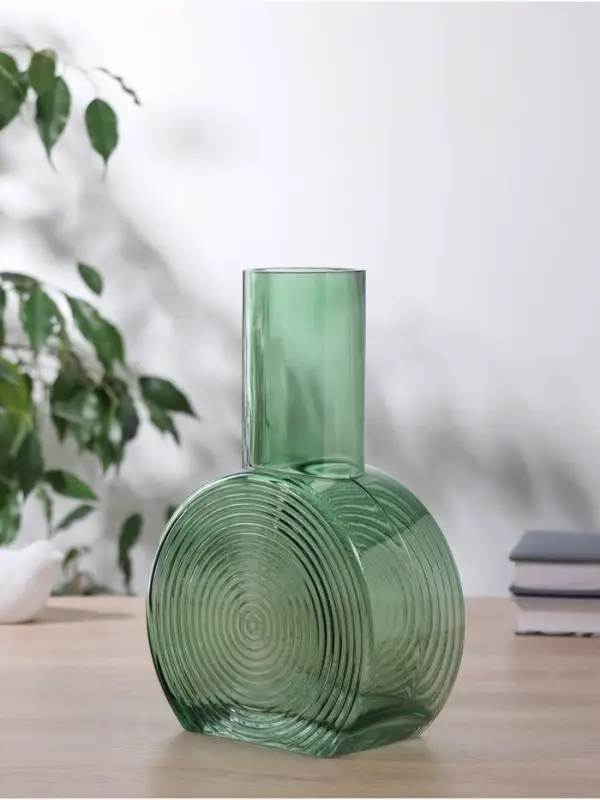 Ваза для цветов &laquo;Эйверис&raquo;, d=6 см, 24&times;15.5 см, стекло, зелёная