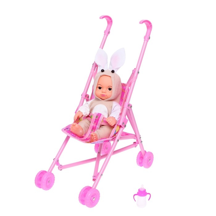 Пупс «Мой малыш», в костюмчике, с коляской и аксессуарами, МИКС Пупс «Мой малыш», в костюмчике, с коляской и аксессуарами, МИКС