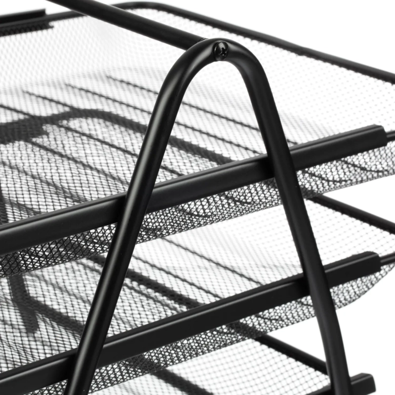 Лоток горизонтальный для бумаг 3секции Attache 295x335x267мм металл черный