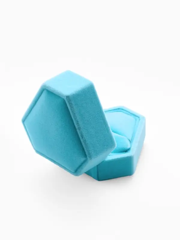 Футляр под серьги, кольцо &laquo;Кристалл&raquo;, бархатный, 6.5&times;6 см, голубой