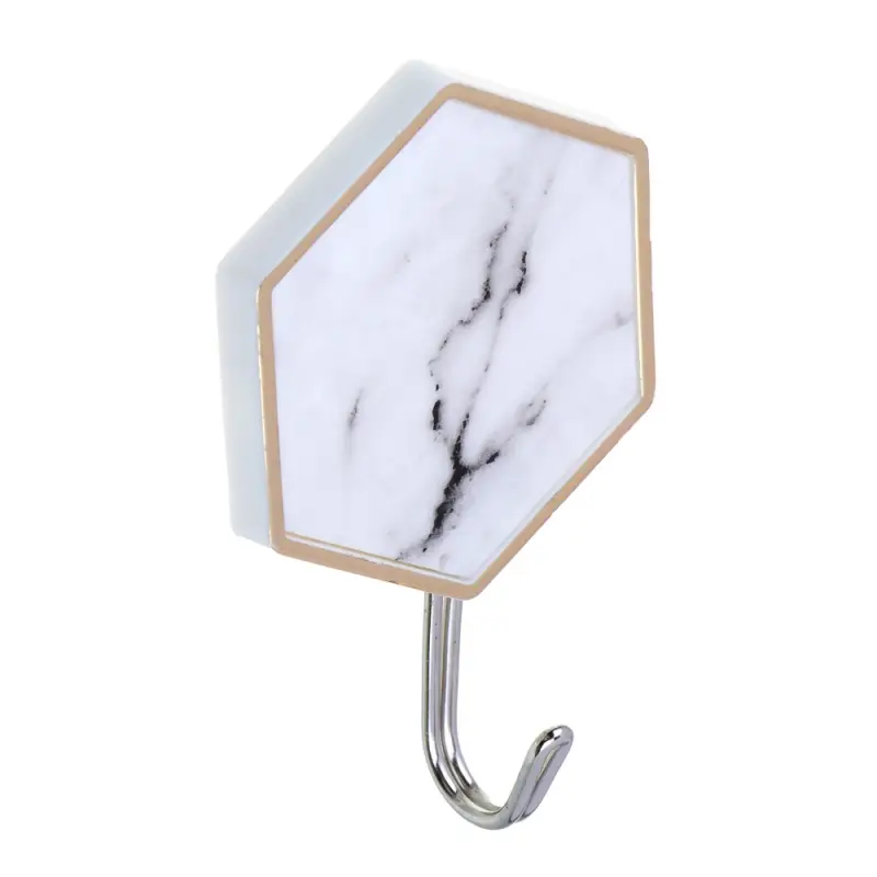Крючки самоклеящиеся тм VETTA Белый мрамор, пластик, металл, 2 шт