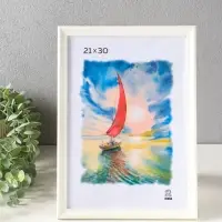 Фоторамка для фото 21х30 см, NORD, мдф, (пластик экран) белый