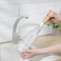 Ёрш для посуды Доляна Meli, 34&times;6 см, бамбуковая ручка, замшевая петелька