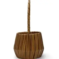 Корзина пластик 10 х 10 х 10 см, ручка__коричневый