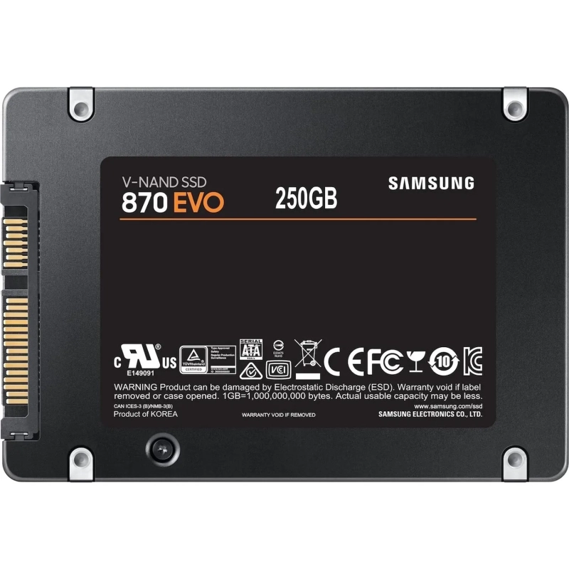 SSD накопитель Samsung 870 EVO MZ-77E250B 250GB 2.5(MZ-77E250B/EU)