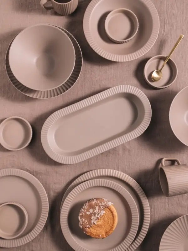 Блюдо Magistro Jarwah Lausanne, 32&times;15.5 см, фарфор, бежевое