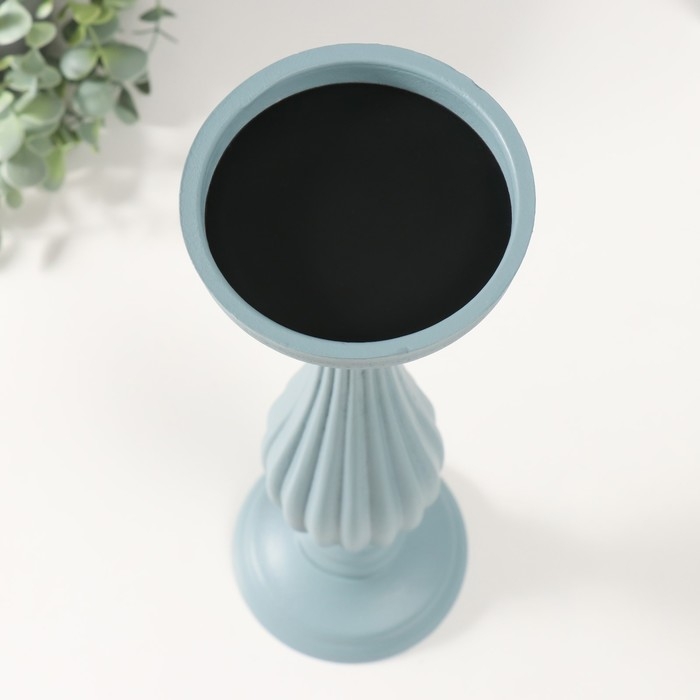 Подсвечник дерево на 1 свечу Подсвечник дерево на 1 свечу "Элегант" небесный 12,5х12,5х33,5 см