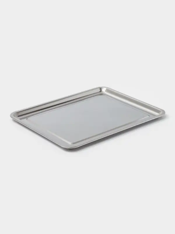 Противень, 50&times;40 см, h=2 см, AISI 410, толщина 0.4 мм, нержавеющая сталь, хромированный