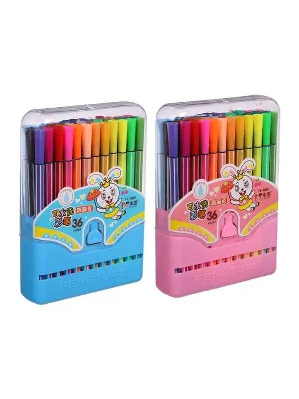 Фломастеры, 36 цветов, в пластиковом пенале, вентилируемый колпачок, МИКС Фломастеры, 36 цветов, в пластиковом пенале, вентилируемый колпачок, МИКС