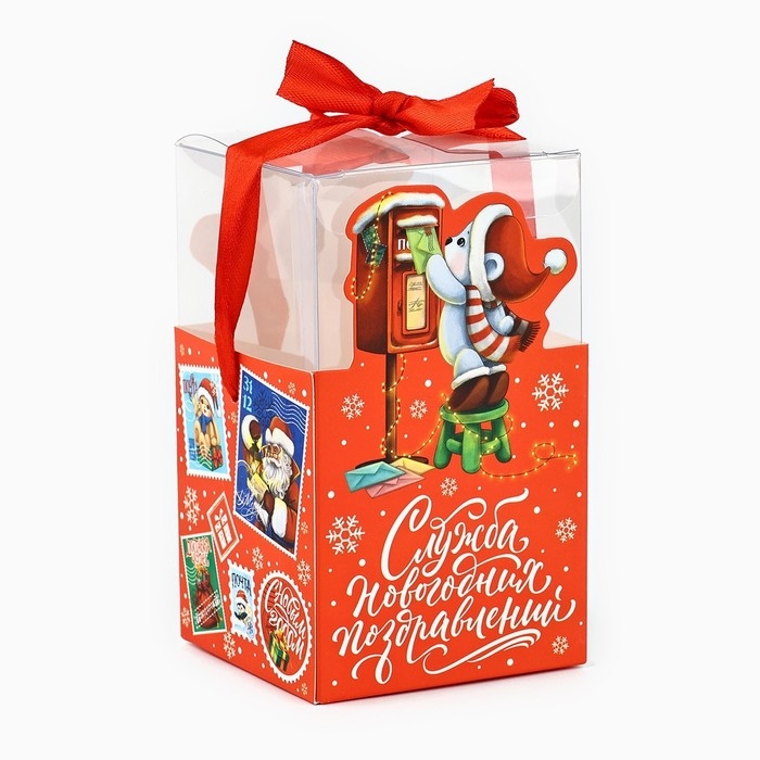 Коробка подарочная новогодняя складная «Новогодняя почта», 7 х 12 х 7 см, Новый год Коробка подарочная новогодняя складная «Новогодняя почта», 7 х 12 х 7 см, Новый год