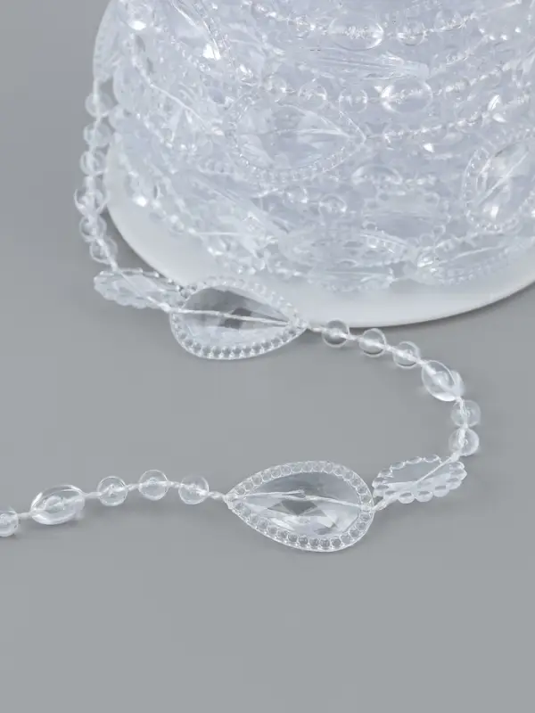 Бусы на нитях, 15 мм, 9&plusmn;1 м, прозрачные