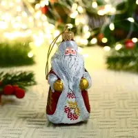 Ёлочная игрушка &laquo;Дед Мороз&raquo; рябинка, ручная роспись, h=13 см