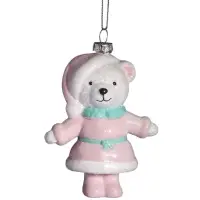 Ёлочная игрушка &laquo;Блеск праздника. Мишутка&raquo;, 10&times;8 см, розовая