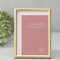 Фоторамка для фото 15х21 см "Oframe", пластик, золото, (пластиковый экран)