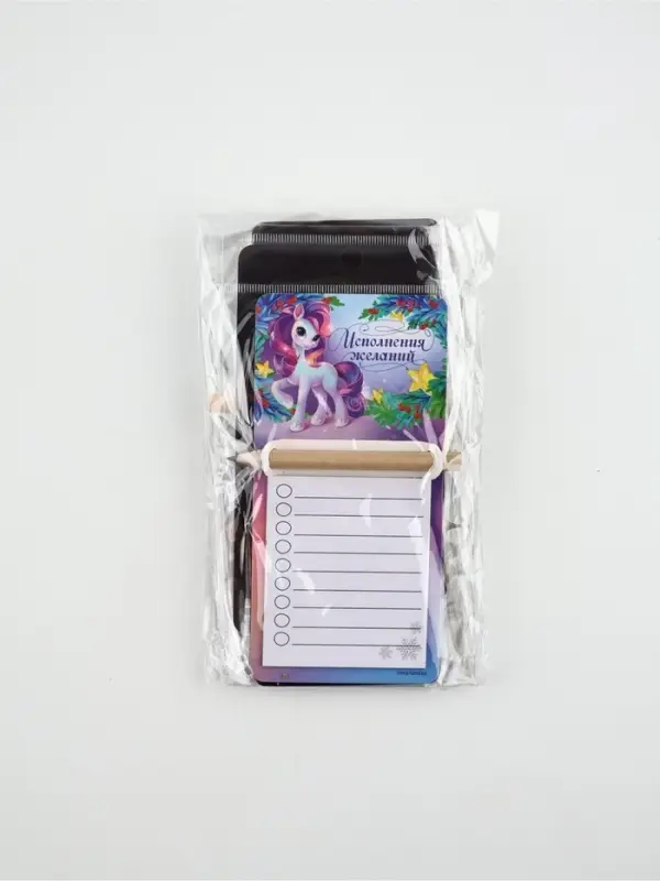 Магнит с блоком и карандашом «Новогодний», микс 5 шт., 7×14.4 см