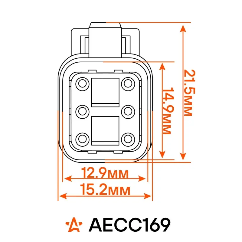 Разъем 6 pin с проводами серии Deutsch для ГАЗ, КАМАЗ, DAF, IVECO, MAN, Scania