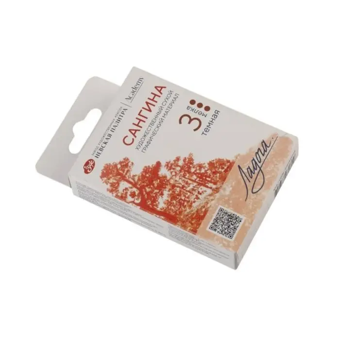 Сангина художественная тёмная, ЗХК Сангина художественная тёмная, ЗХК "Ладога", 3 штуки, в картонной коробке