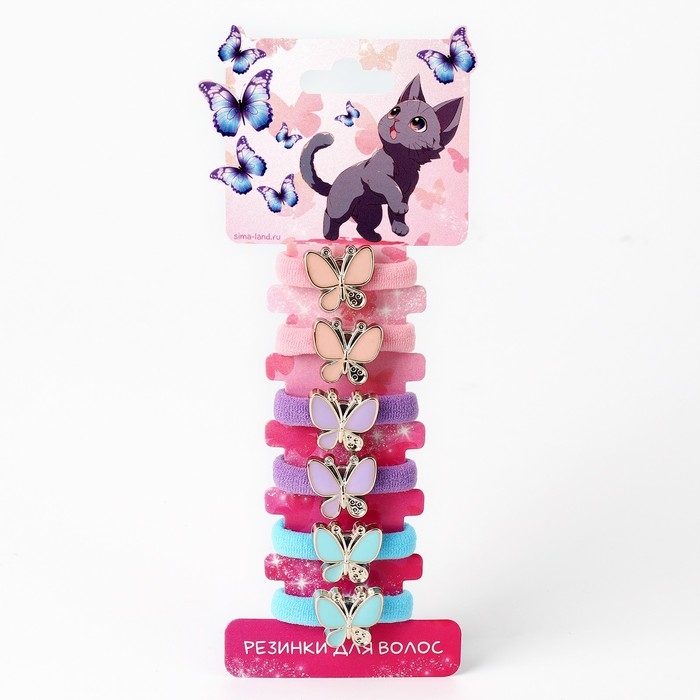 Резинки для волос «Котик» 6 шт, 3.5 х 3.5 х 1 см Резинки для волос «Котик» 6 шт, 3.5 х 3.5 х 1 см