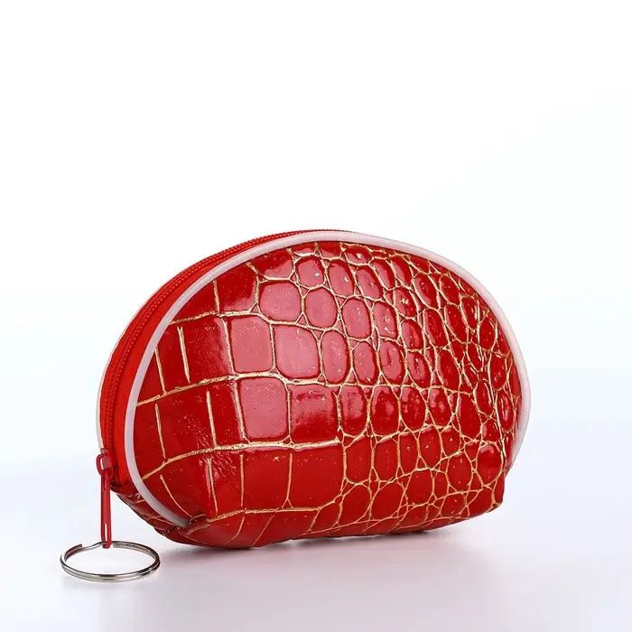 Кошелёк-монетница на молнии, 12&times;3.5&times;8.5 см, с тиснением, МИКС