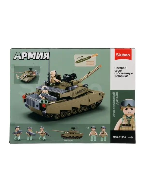 Конструктор Sluban &laquo;Армия. Танк Абрамс&raquo;, 322 детали