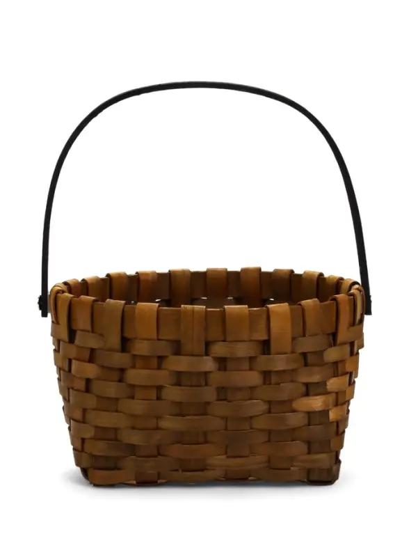 Корзина плетёная для хранения, 22&times;15&times;12 см, ручка h=14 см, секвойя, коричневая