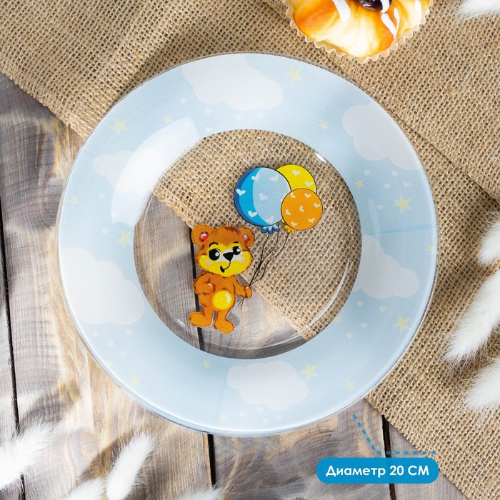 Набор детской посуды Доляна «Мишутка», 3 предмета: кружка 200 мл, миска 450 мл, тарелка d=20 см Набор детской посуды Доляна «Мишутка», 3 предмета: кружка 200 мл, миска 450 мл, тарелка d=20 см