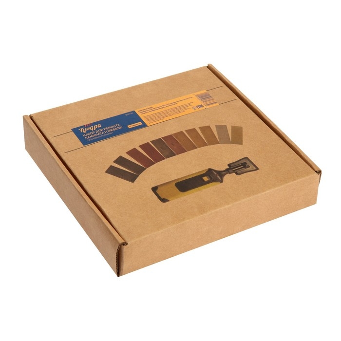 Набор для ремонта ламината и мебели ТУНДРА, с восковыми блоками, 17 предметов Набор для ремонта ламината и мебели ТУНДРА, с восковыми блоками, 17 предметов