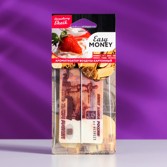 Ароматизатор подвесной 5000 рублей, Strawberry Shaik, клубника, EMN-06 Ароматизатор подвесной 5000 рублей, Strawberry Shaik, клубника, EMN-06