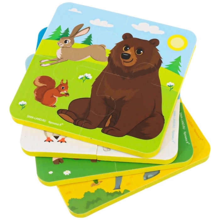 Мягкий пазл для малышей &laquo;Животные мира&raquo;, 16 деталей, Крошка Я