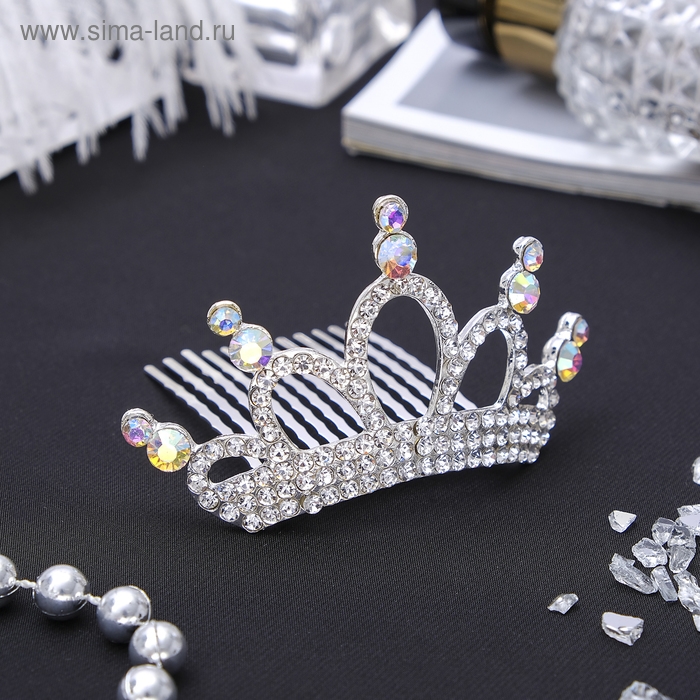 Диадема для волос Диадема для волос "Королевская особа" кристаллы, 4х8 см, серебро