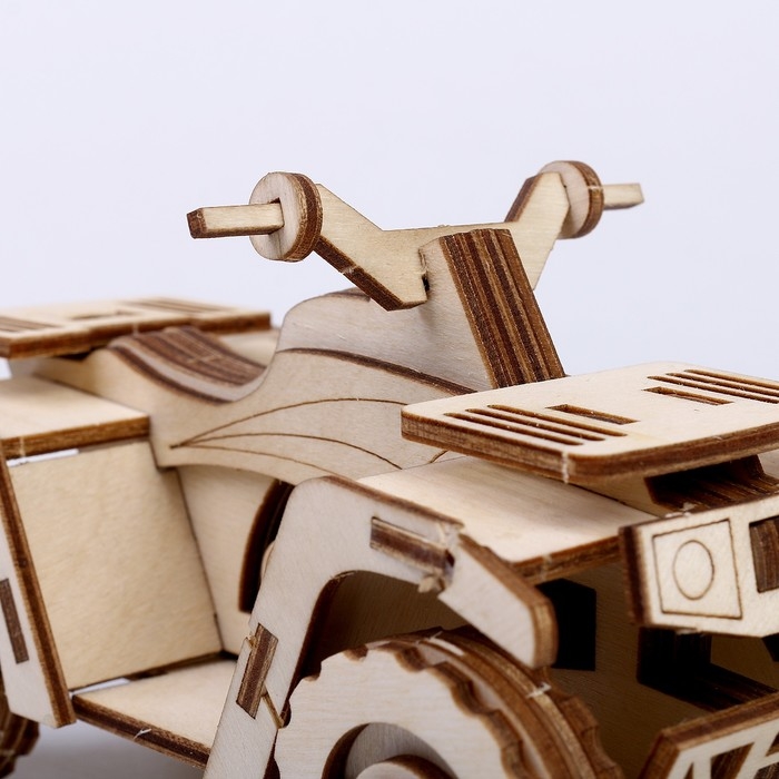 Конструктор из дерева «Квадроцикл», 14х7,7х8,3 см, в комплекте краски, кисточка и наждачная бумага Конструктор из дерева «Квадроцикл», 14х7,7х8,3 см, в комплекте краски, кисточка и наждачная бумага