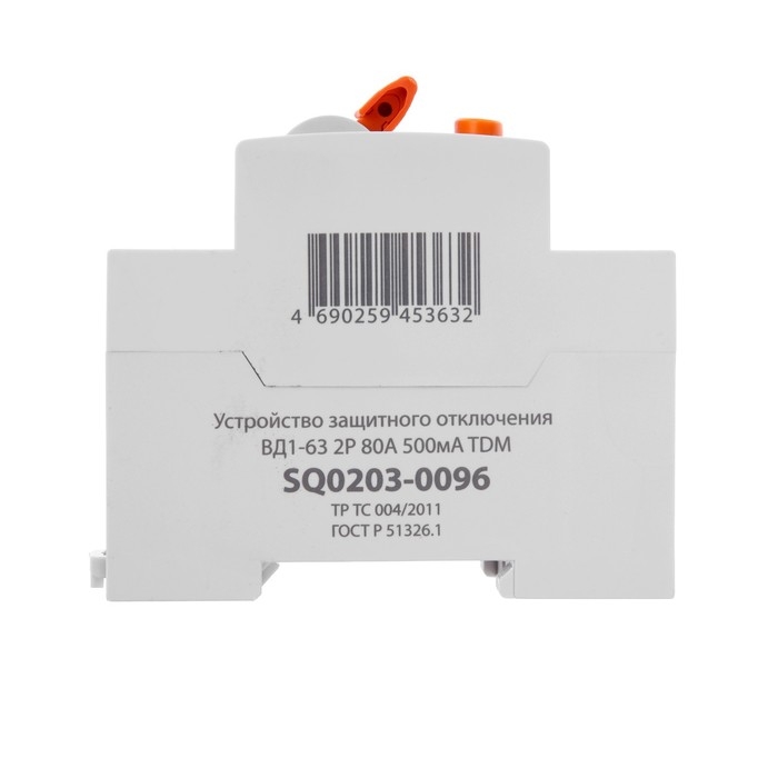 УЗО TDM ВД1-63, 2п, 80 А, 500мА, SQ0203-0096