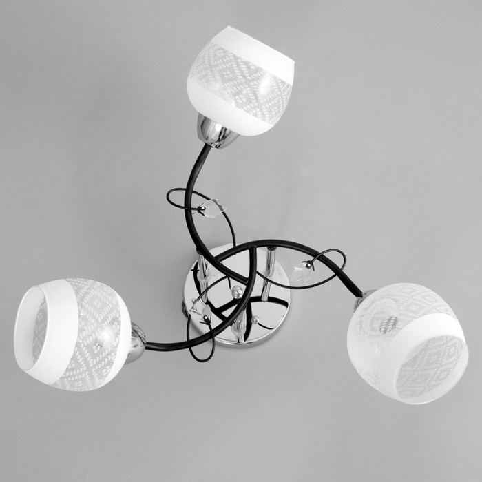 Люстра Люстра "Мона" 3х60Вт Е27 Хром, чёрный 47х47х28см