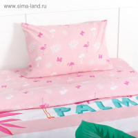 Постельное бельё 1,5 сп "Spring Palms", Минни Маус, 143*215 см, 150*214 см, 50*70 см -1 шт, поплин