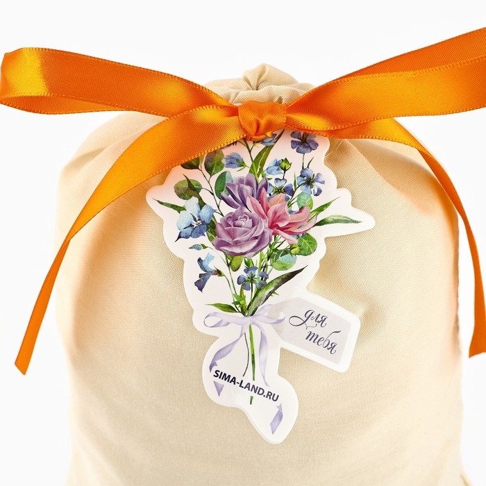 Мешок из хлопка «С любовью для тебя», цветы, 16 х 24 см Мешок из хлопка «С любовью для тебя», цветы, 16 х 24 см