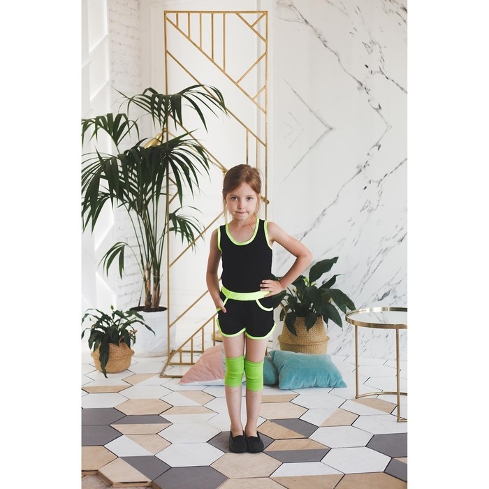 Майка-борцовка для гимнастики и танцев Grace Dance, р. 44, цвет чёрный/лайм Майка-борцовка для гимнастики и танцев Grace Dance, р. 44, цвет чёрный/лайм