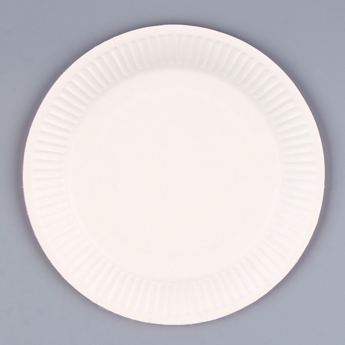 Тарелка одноразовая бумажная однотонная, красный цвет 18 см, набор 10 штук Тарелка одноразовая бумажная однотонная, красный цвет 18 см, набор 10 штук