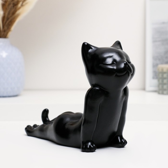 Фигура Фигура "Кот мордой вверх" черный, 17см