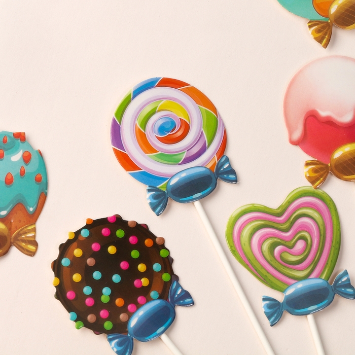 Набор топперов «Сладости», набор 6 шт. Набор топперов «Сладости», набор 6 шт.