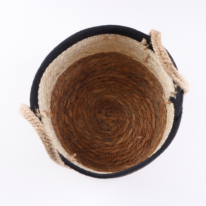 Корзина для хранения Корзина для хранения "Перу", с ручками, 26 х 22 х 21 см, натуральный, чёрный