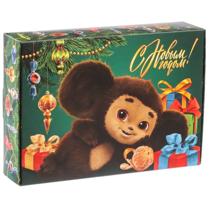 Коробка подарочная Коробка подарочная "С Новым Годом!", Чебурашка, 21х15х5 см