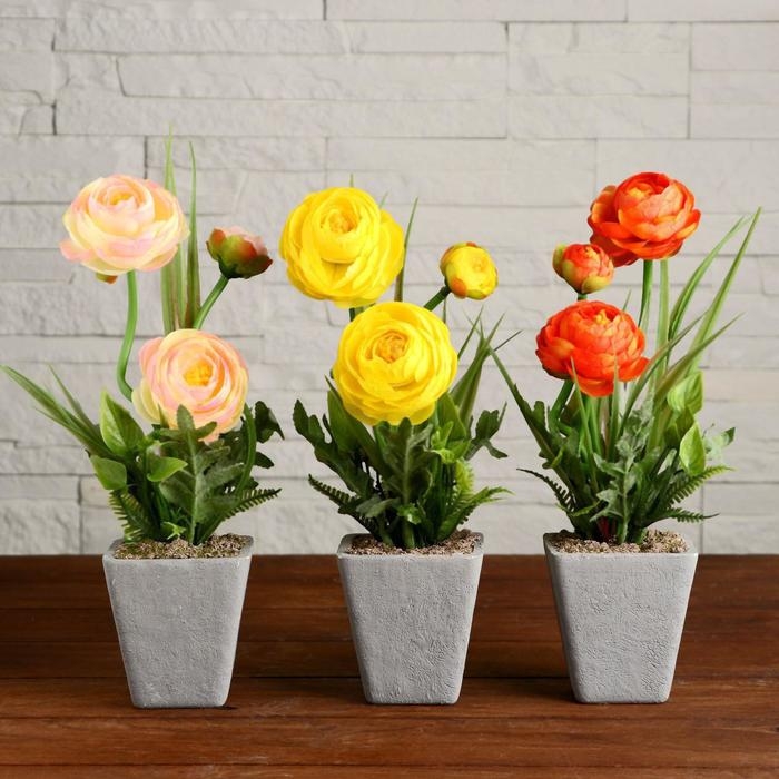 Композиция в горшочке  Композиция в горшочке "Пионы" 8х25 см, микс