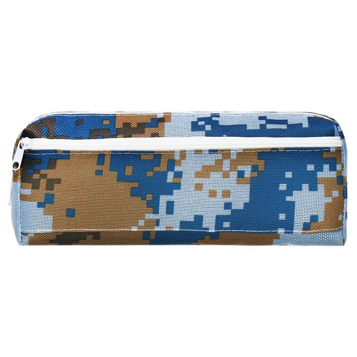 Пенал мягкий 2 отделения, 80 х 210 х 40 мм, объёмный, Calligrata Пенал мягкий 2 отделения, 80 х 210 х 40 мм, объёмный, Calligrata "Миллитари", синий