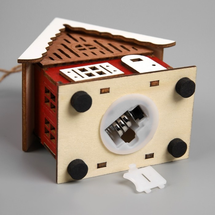 Подвеска световая Подвеска световая "Красный домик", 9.5х5.5х10 см, 1 LED, AG10x3 (в компл.), свечение тёплое белое