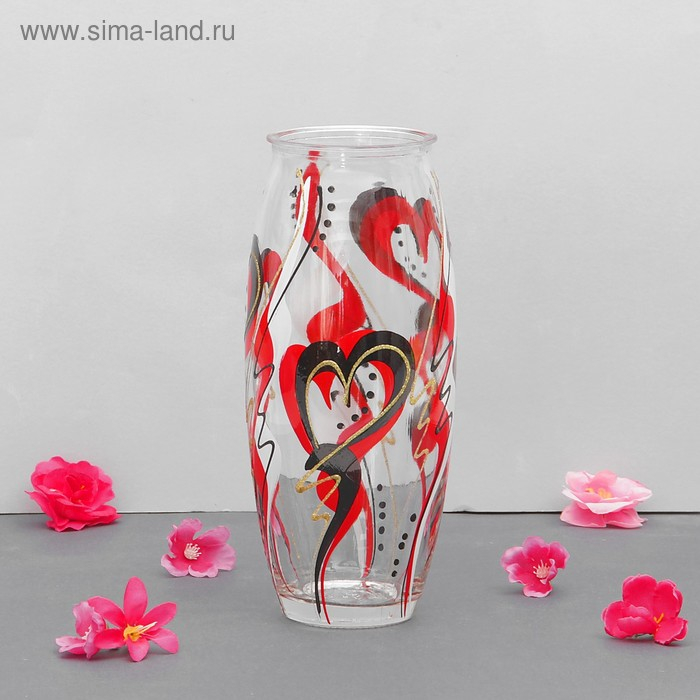 Ваза Ваза "Абстракция №1" роспись на проз.стекле, d-7см 10х23 см, V=1,25л