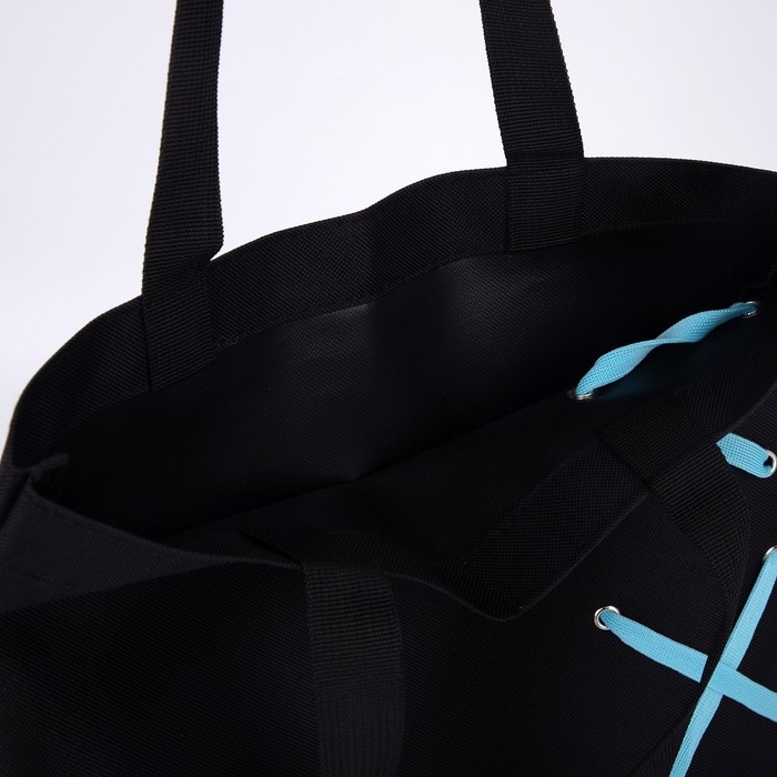 Шопер с лентой, 35 х 1 х 40 см, цвет чёрный Шопер с лентой, 35 х 1 х 40 см, цвет чёрный