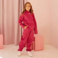 Костюм детский (худи, брюки) MINAKU: Basic Line KIDS, oversize, цвет фуксия, рост 128